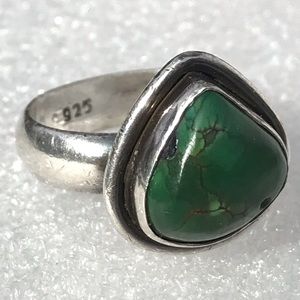 Green Turquoise and 925 ring